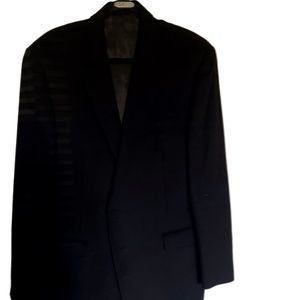 Chaps Mens Black Wool/Silk/Cashmere 2 Button Fully Lined Sports Coat Blazer 44 L